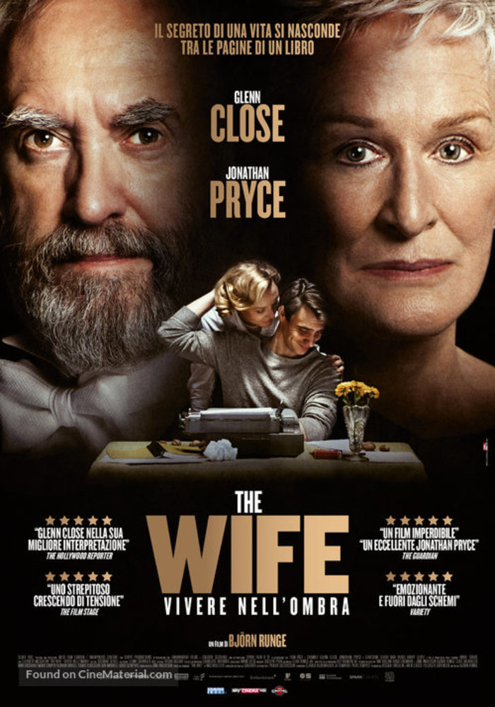 پوستر فیلم سینمایی «همسر» (The Wife) با بازی گلن کلوز، جاناتان پرایس، هری لوید و  آنی استارک